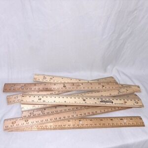 Saunders Dayton-Hudson Wooden 12 Inch Rulers Lot of 8 Brown 12in